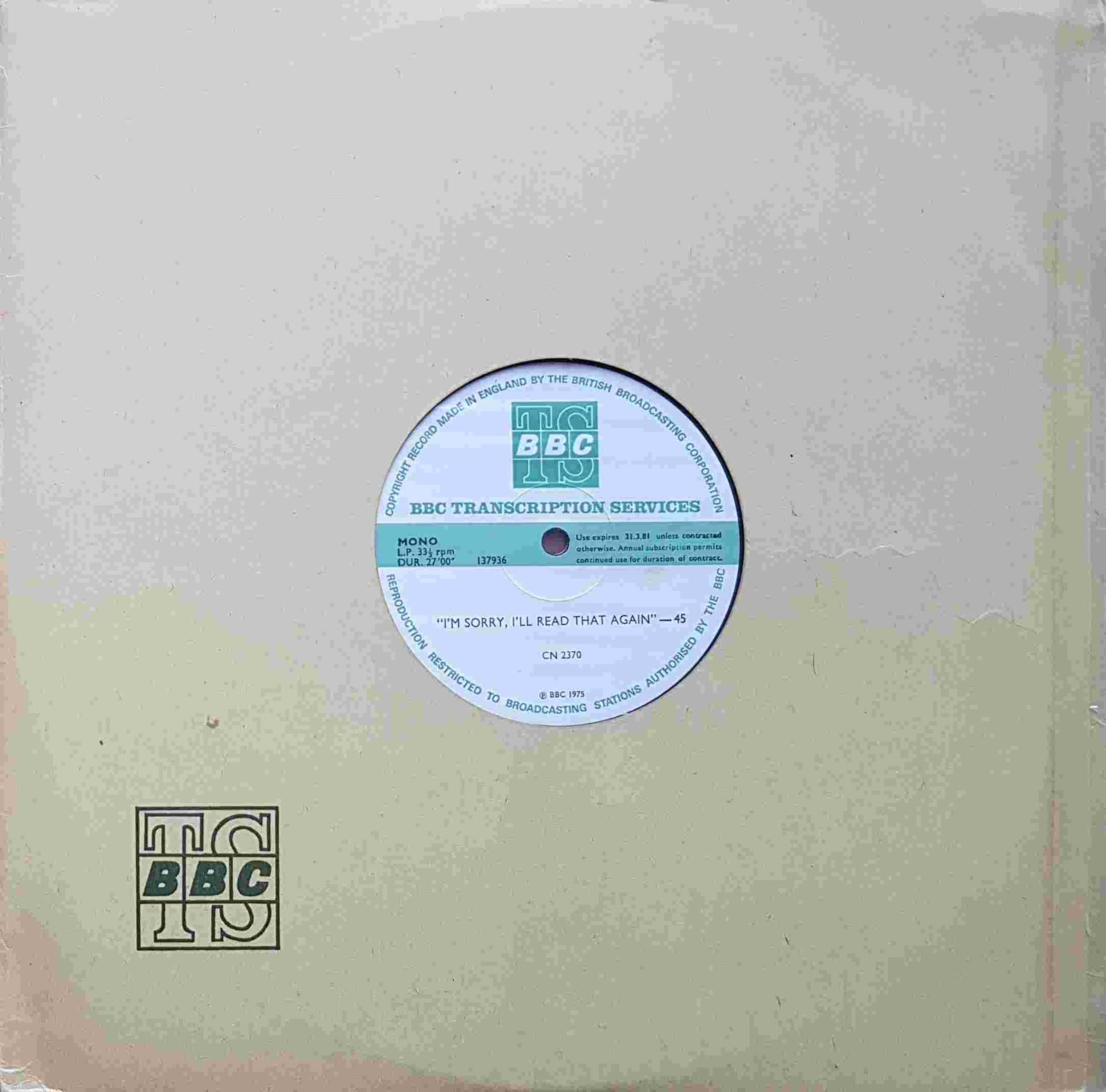 Picture of CN 2370 23 I'm sorry, I'll read that again - 45 & 46 by artist Various